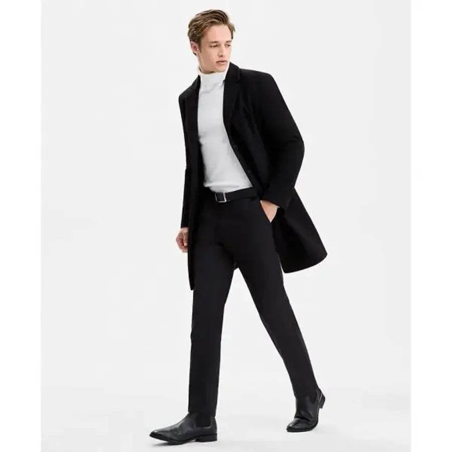 휴고보스 HUGO by 맨즈 Regular-Fit 캐시미어 Overcoat 블랙 22345503 923884