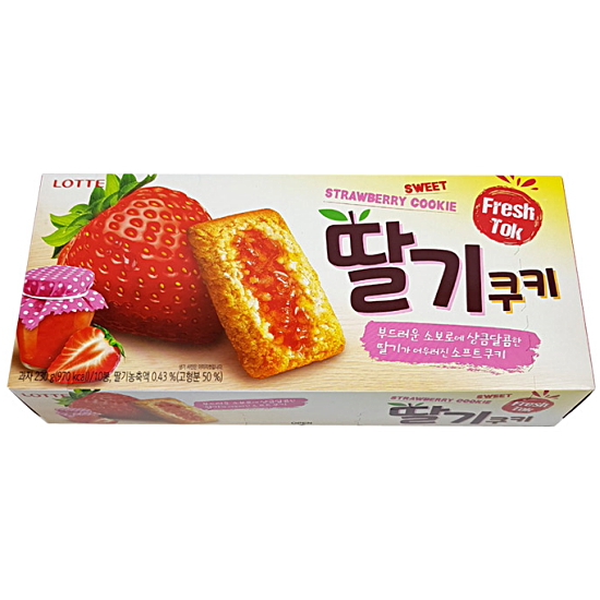 롯데웰푸드 딸기쿠키 10개입 230g (4개)_이미지