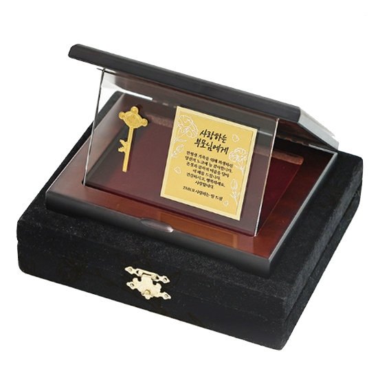 뽀르띠 황금열쇠 골드바 크리스탈 플레이트 상패 1.875g