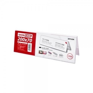 양면 쇼케이스 200x70 아크릴 명패 행사 표시판 안내판 POP 꽂이 양면 쇼케이스 200x70