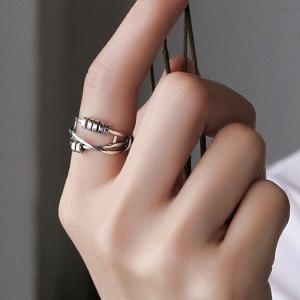  R0507w 실버S925 사선 3줄 멀티링 실버반지 여성은반지