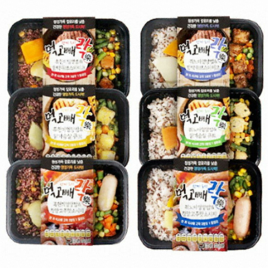 에스제이푸드 먹고빼락 한끼 도시락 6종류 세트 (6팩)