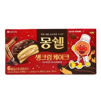 롯데제과 <b>몽쉘</b> 호빵맨 기획 초코츄러스맛 204g