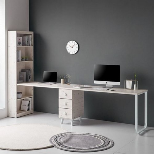 이즈 줄리아 트윈 책장형 철제 책상