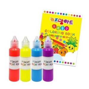 핑거 페인트펜 형광 히아신스 4색 컬러링북 세트 S11529111