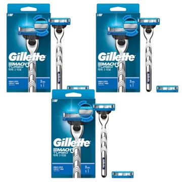 질레트 2024 마하3 터보 + 면도날 (면도기3개+날3개)_이미지