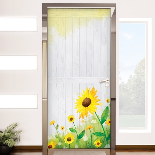 꾸밈 ce558-행복가득해바라기패널_현관문시트지