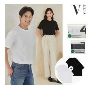 브이컷 v-cut V.CUT 오가닉 튜블러 면 반팔 이너티셔츠 4+3 7장