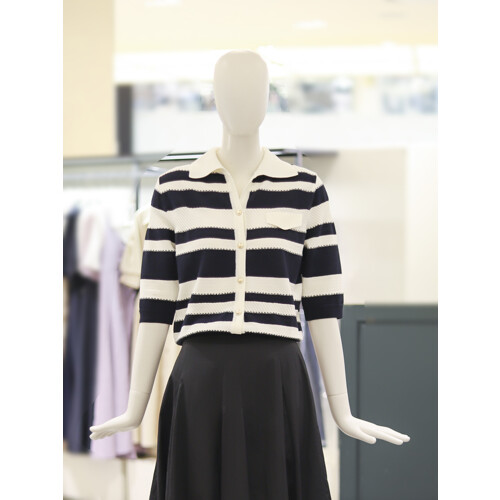  씨씨콜렉트 컬러배색카라가디건 C243KSL001