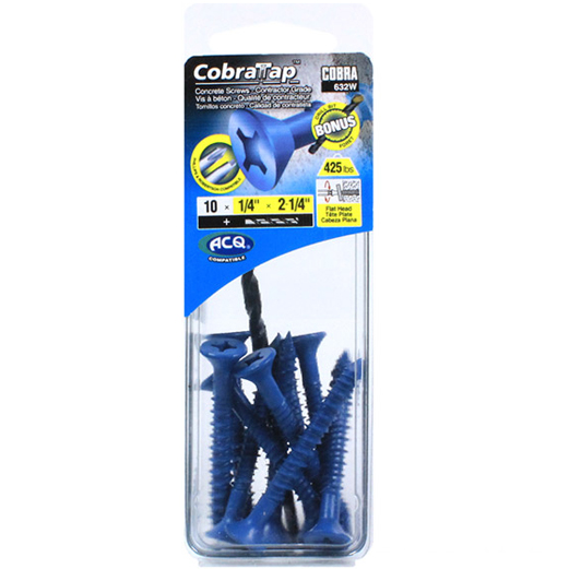 코브라 평면헤드 콘크리트피스 6.4 x 57.2mm