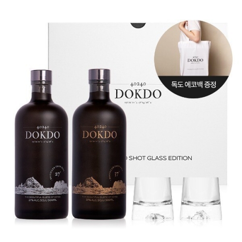  40240 독도 샷 글라스 에디션 500ml 27도 + 500ml 37도 + 독도잔 2개