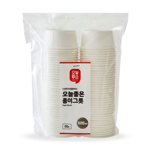 롯데마트 오늘좋은 일회용 종이그릇 (80개)_이미지