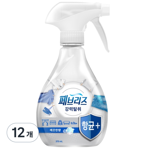 한국피앤지 페브리즈 항균 플러스 깨끗한 향 370ml (12개)