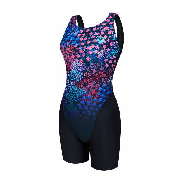 아레나 여성 가든 3부 반신 U백 실내 수영복 A4SL1LH18BLK