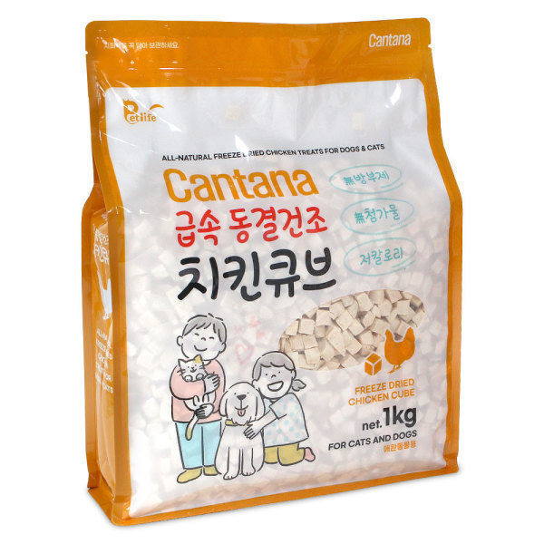 펫라이프 칸타나 동결건조 치킨큐브 1kg (1개)
