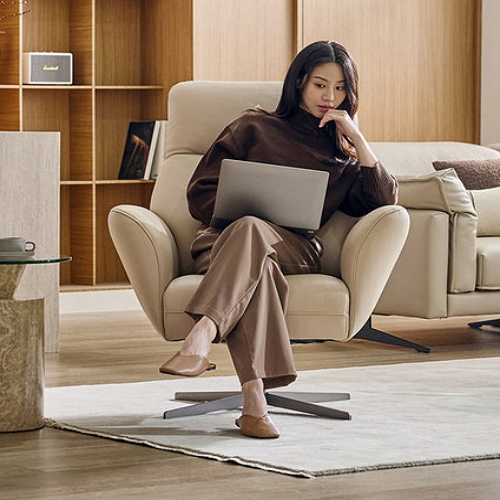 자코모 미오 천연가죽 리클라이너 1인용 (스툴별도)_이미지