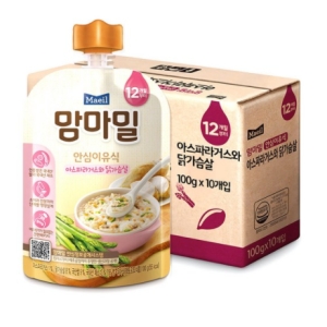 매일유업 맘마밀 안심이유식 아스파라거스와 닭가슴살 100g (30개)_이미지