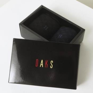 닥스 남성 면혼방 블랙 체크 장목 2족 세트_DBSS5E521BK