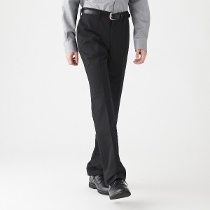 MUJI 남성용 스트레치 노턱 팬츠 AEG01ZZZ 79 다크그레이_이미지