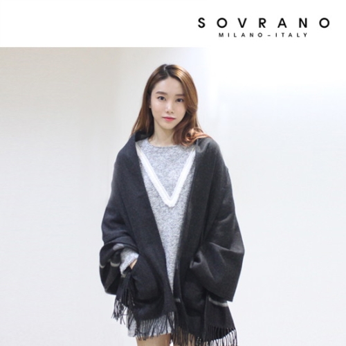  소브라노 리버시블 포켓 숄