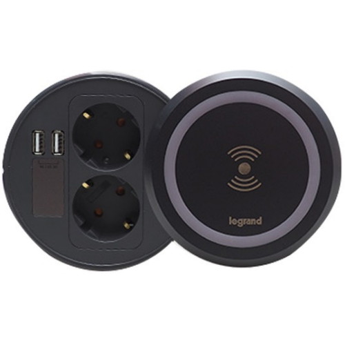 르그랑코리아 빌트인 원형 멀티 회전 2구 콘센트 그라파이트