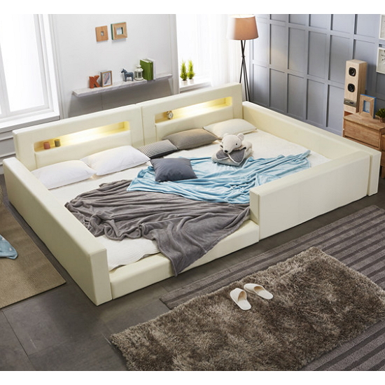 동서가구 루치아 둥지 LED 패밀리침대 Q+Q (본넬스프링)