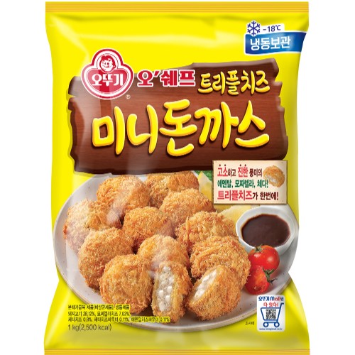 오뚜기 오쉐프 트리플 치즈 미니돈까스 1kg (10개)_이미지