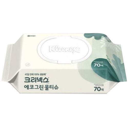 크리넥스 에코그린 물티슈 캡형 70매 (4팩)_이미지