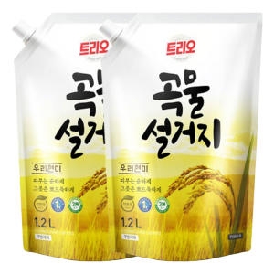 트리오 곡물 설거지 우리현미 리필 1.2L (2개)_이미지