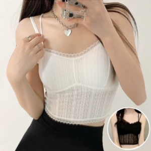 옷자락 여자 내장 레이스 탱크 벌룬 패드 브라탑 41607_UW5125_이미지