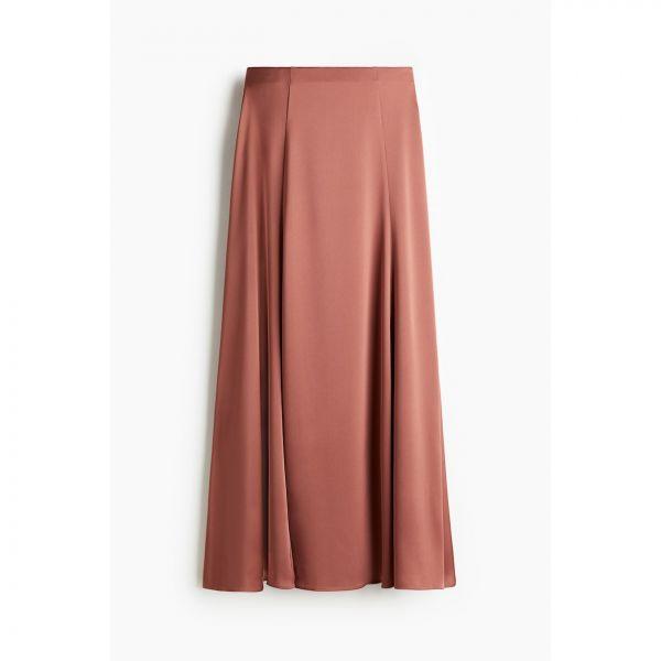 사틴 에이치앤엠 여자밴딩스커트 A라인 롱치마 롱스커트 일본HM HM 맥시 스커트 Dusty red-279134