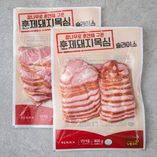 노랑오리농업회사법인 훈제 돼지 목심 슬라이스 400g (2개)_이미지