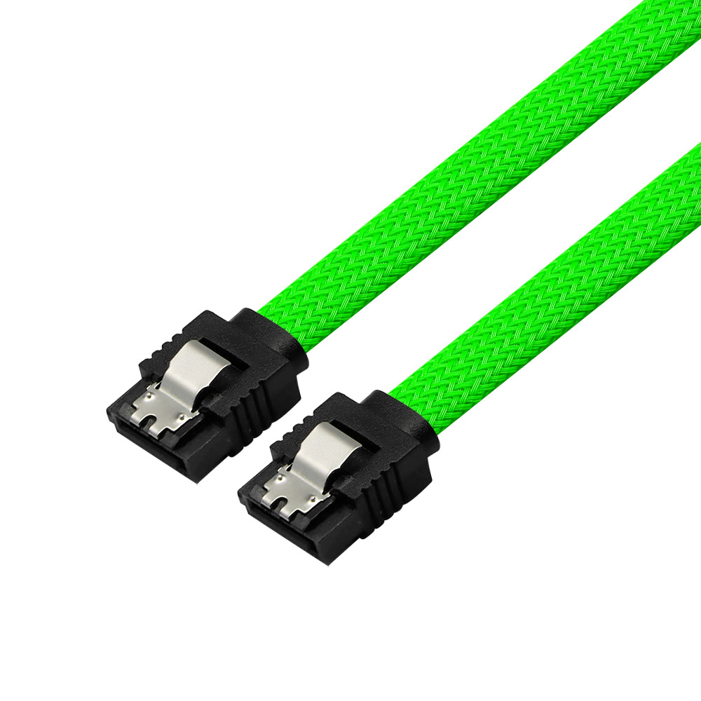 SATA3 케이블 그물망 그린