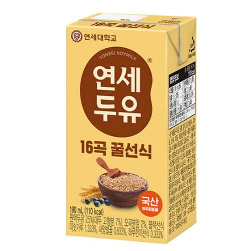 연세유업 16곡 꿀 선식 두유 190ml (96개)_이미지