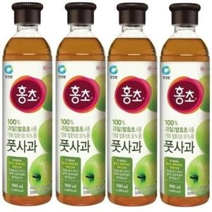 대상 청정원 홍초 풋사과 900ml (4개)
