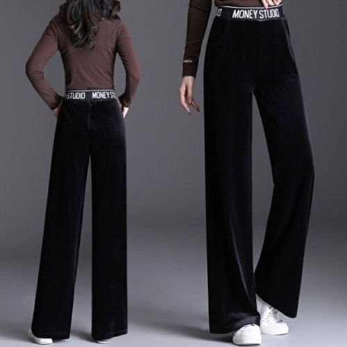 CESS 9747 레터링밴드 솔리드 벨로아 팬츠 테이퍼드 KYR-WFH6AFG