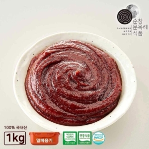 100% 국내산 전통 고추장 1kg 밀폐용기 순창문옥례식품
