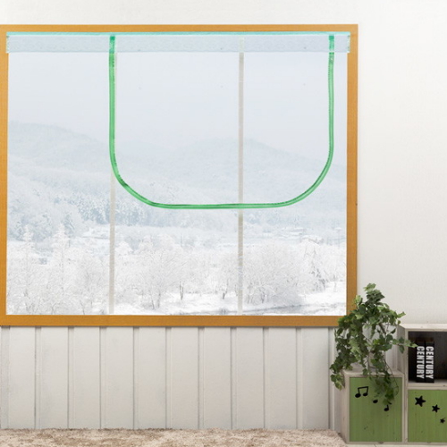 아이디인더스트리 알뜨리 EVA 방풍비닐 창문용 민트지퍼 투명 (특대 200)