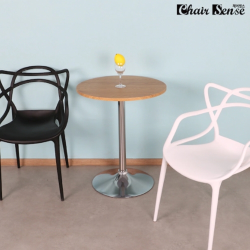 체어센스 크롬 고정형 원형 식탁 500 (의자별도)_이미지