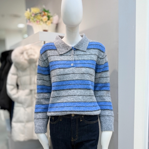 더틸버리 단가라 반오픈 풀오버니트 MTRBN1PO16W_DG