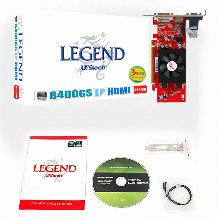 유니텍전자 LEGEND 지포스 8400GS(G98) HDMI DDR2 512MB LP_이미지