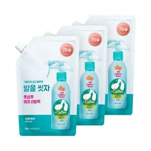 온더바디 발을씻자 코튼 풋샴푸 자몽민트향 리필 500ml (3개)_이미지
