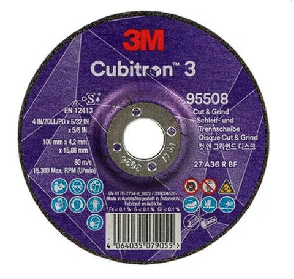 3M 큐비트론3 4인치 컷 앤 그라인드 디스크 95508