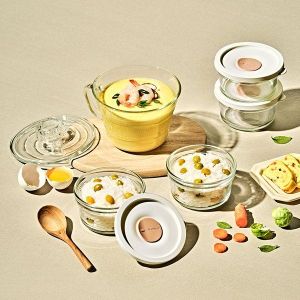 글라스락 렌지쿡 코지밀크 계란찜용 + 햇밥용기 원형 4종 세트이미지입니다. 누르면 해당 게시물로 새창이동합니다.