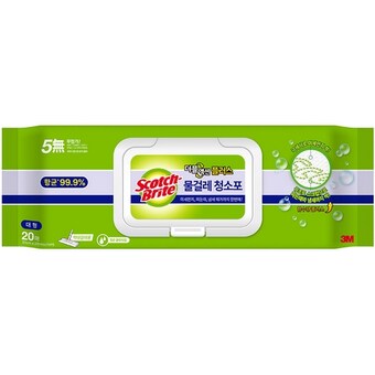 3M 스카치브라이트 <b>물</b><b>걸레</b> 청소포 더블액션 플러스 대형 20매