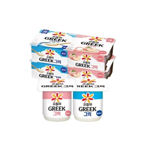 요플레 그릭 복숭아 + 플레인 80g
