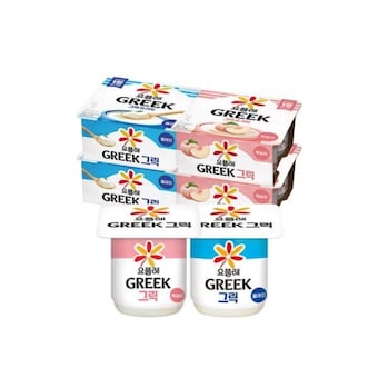 빙그레 <b>요플레</b> 그릭 복숭아 + 플레인 80g