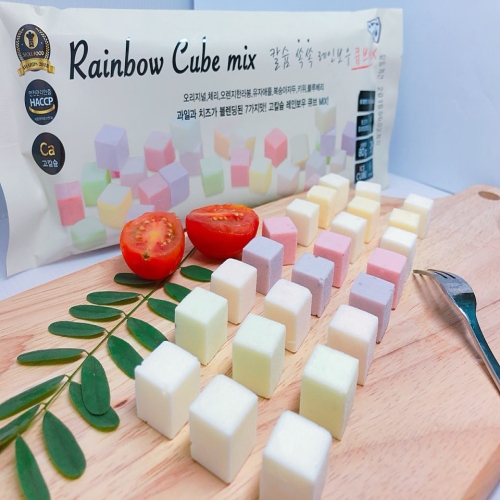 단미푸드 레인보우큐브 칼슘쏙쏙 치즈 믹스 80g (2개)_이미지