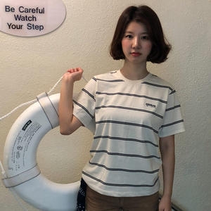 구김스 0712_INV 스트라이프 반팔티셔츠 G18MMRT306