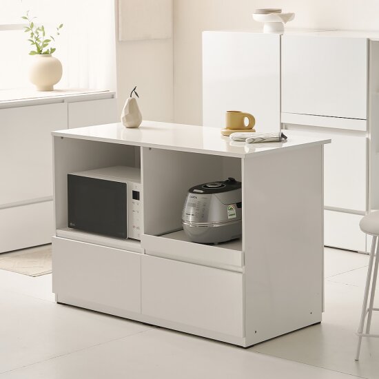 코디 E0 폭깊은 광파오븐 아일랜드 홈바 식탁 렌지대 수납장 1200